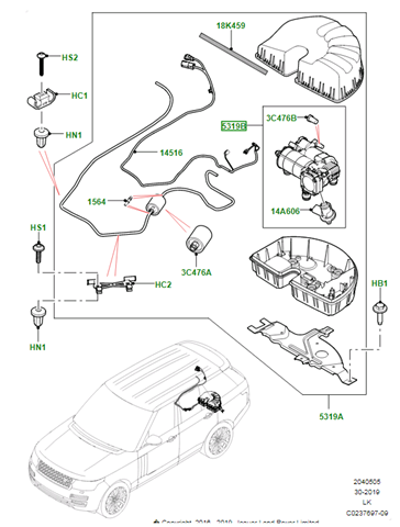 Compresor de suspensión neumática LR088859 Land Rover