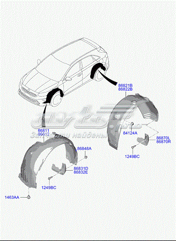 86811J7000 Hyundai/Kia guardabarros interior, aleta delantera, izquierdo
