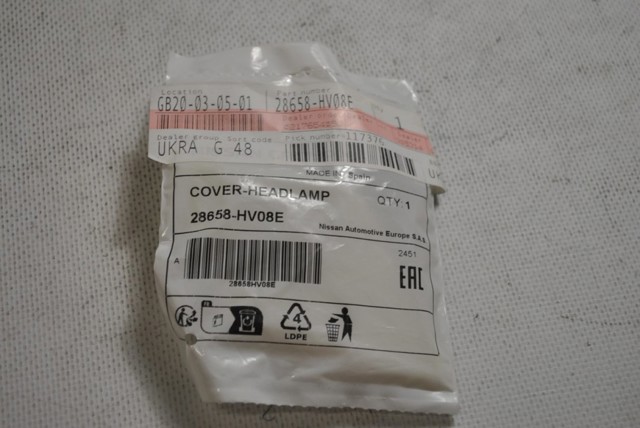 Tapa de la boquilla del lavafaros delantero Nissan/Infiniti 28658HV08E precio, desde 9,23 EUR