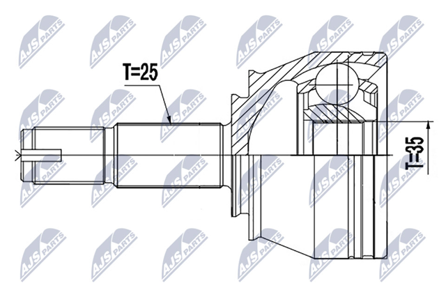 NPZ-PL-044 NTY junta homocinética exterior delantera