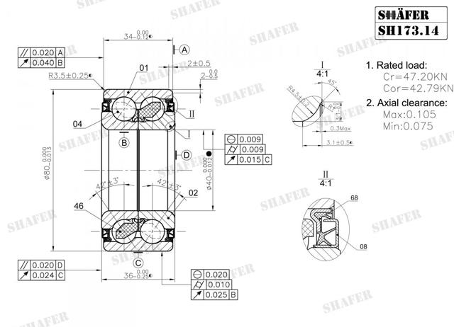 Rodamiento de rueda delantero Shafer SH17314