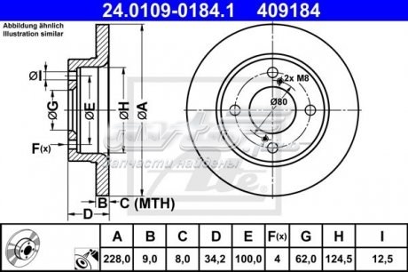 24.0109-0184.1 ATE disco de freno trasero