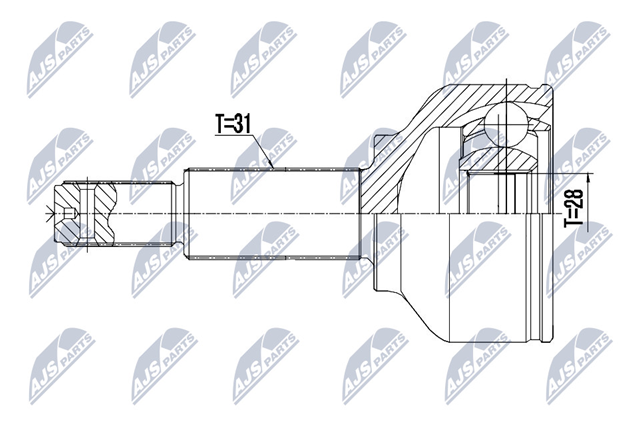 NPZ-FR-052 NTY junta homocinética exterior delantera