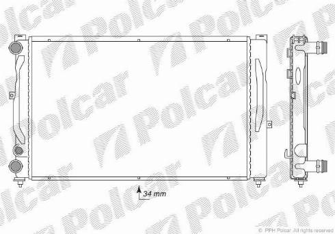 Radiador refrigeración del motor POLCAR 132408A2