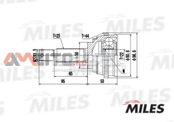 GA20175 Miles junta homocinética exterior delantera