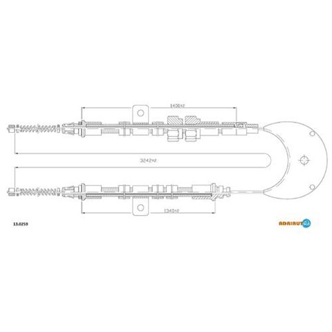 13.0259 Adriauto cable de freno de mano trasero derecho/izquierdo