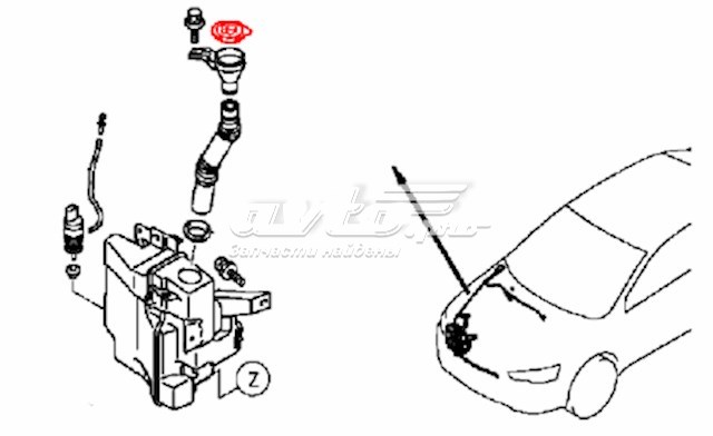 Tapa de depósito del agua de lavado MITSUBISHI 8260A164