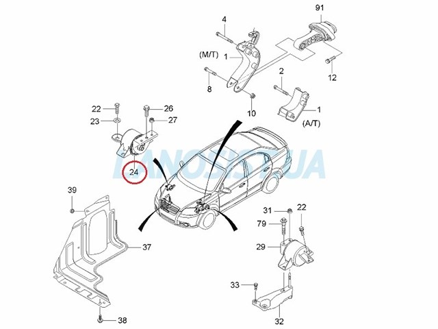 96535429 Geunyoung soporte de motor derecho