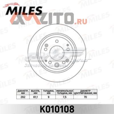 K010108 Miles disco de freno trasero