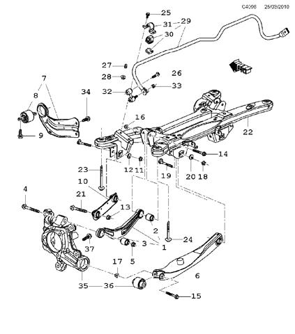 Brazo superior derecho de la suspensión trasera 22940356 General Motors