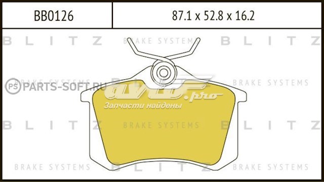 BB0126 Blitz pastillas de freno traseras