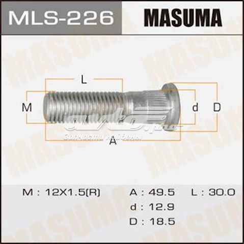 Perno de cubo Masuma MLS226 precio, desde 2,39 EUR