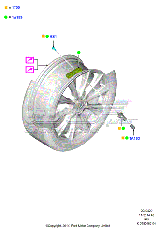 Válvula de rueda FORD 2040067