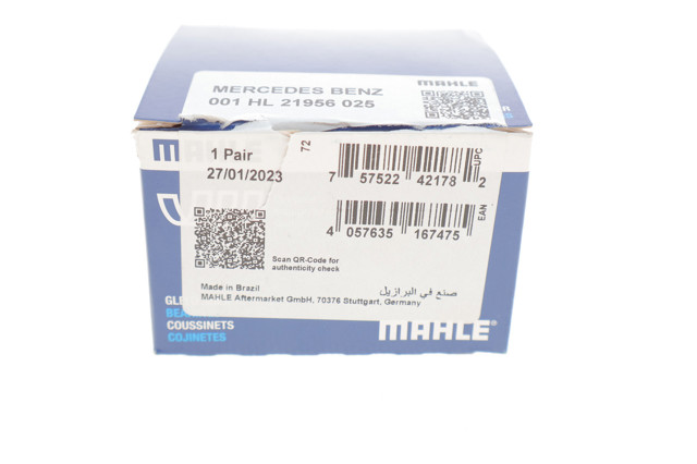 Juego de cojinetes de cigüeñal, cota de reparación (+0,25 mm) Mahle Original 001HL21956025 precio, desde 30,45 EUR