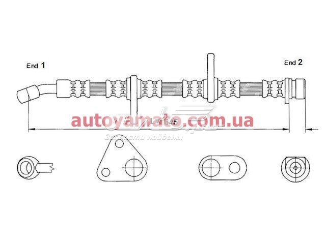 FT3500 K&K tubo flexible de frenos delantero derecho