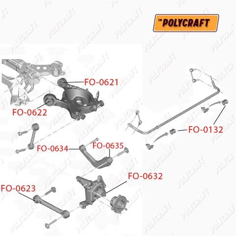 DG9Z5500C Polycraft brazo suspension (control trasero inferior izquierdo)