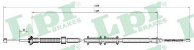 C0307B LPR cable de freno de mano trasero derecho