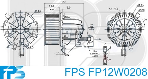 FP12W0208 FPS motor eléctrico, ventilador habitáculo