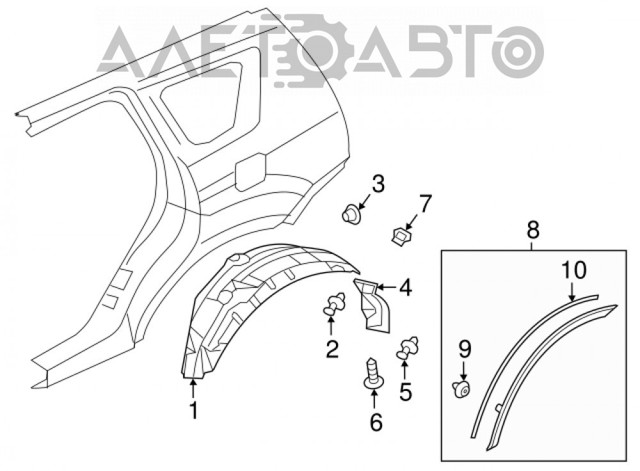 Extensión de la aleta trasera derecha FP4824382 FPS