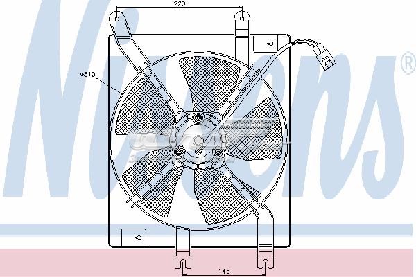 Ventilador (rodete +motor) aire acondicionado con electromotor completo NISSENS 85356