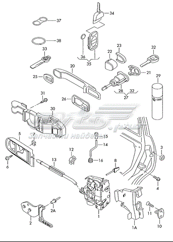 107837167JB VAG cilindro de cerradura de puerta delantera izquierda