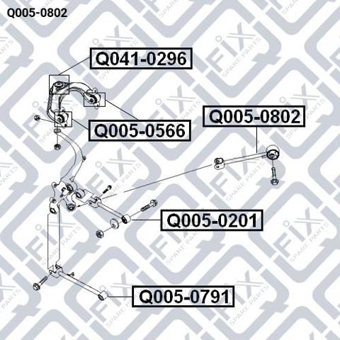 Buje trasero del brazo longitudinal trasero Q-fix Q0050802