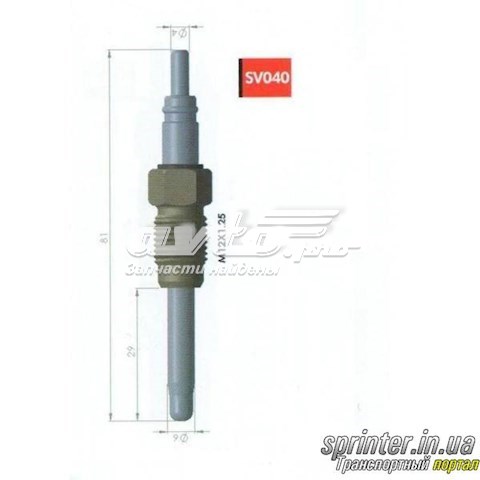 Bujía de precalentamiento del líquido refrigerante Svac SV040