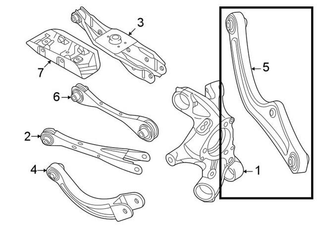 1EA505397B VAG brazo suspension inferior trasero izquierdo/derecho