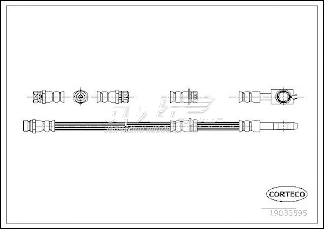 Latiguillo de freno delantero CORTECO 19033595