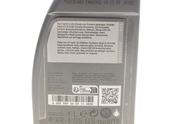 Aceite para motor Mercedes 000989330911ABDE