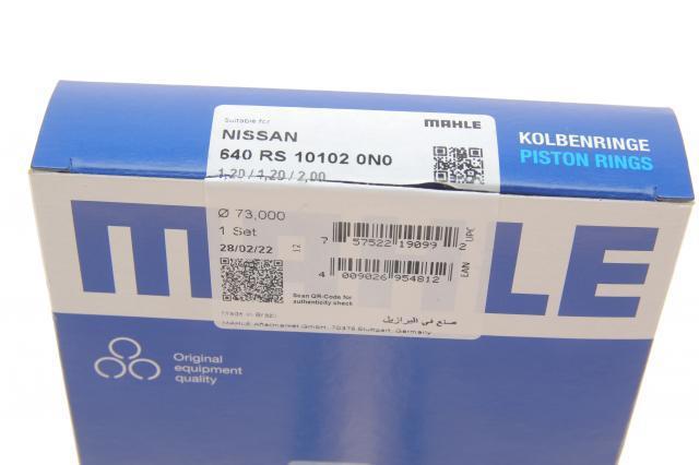 640RS101020N0 Mahle Original Juego de anillos de pistón, motor, STD
