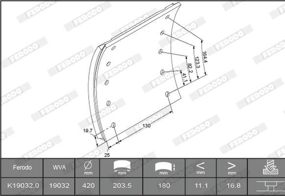 65571687N10A8 Fomar Roulunds forron del freno trasero (camion)