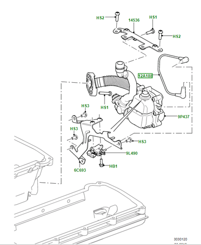 LR011941 Land Rover manguera de control de vacío egr