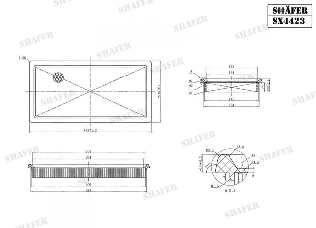 Filtro de aire SX4423 Shafer