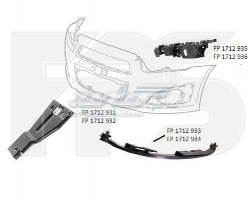 96695218 Peugeot/Citroen soporte de alerón parachoques delantero