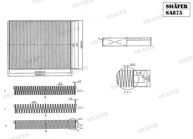 Filtro de habitáculo SA875 Shafer