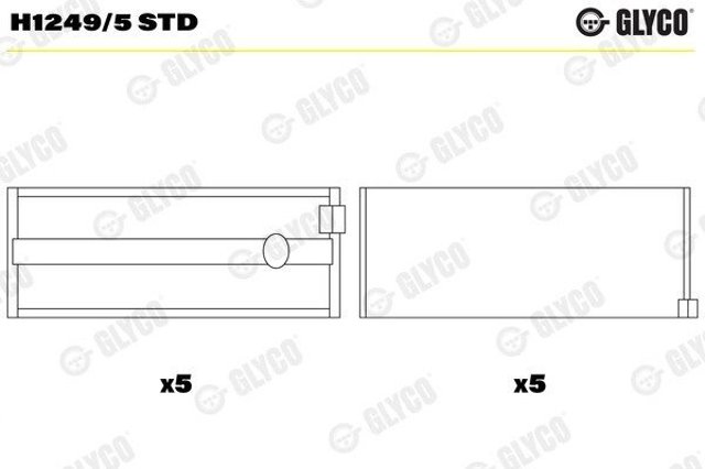 H12495STD Glyco Juego de cojinetes de cigüeñal, estándar, STD