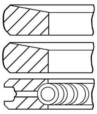Aros de pistón para 1 cilindro, STD 0844350000 Goetze
