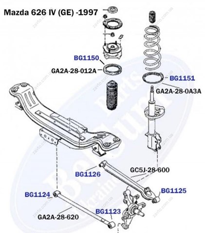 BG1126 Belgum Buje interior del brazo transversal trasero