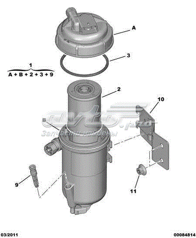 Soporte del filtro de combustible Peugeot Boxer (250)