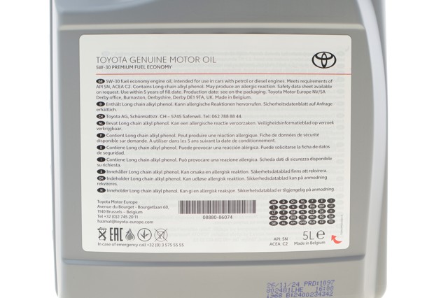 Aceite motor Toyota 0888086074 precio, desde 92,77 EUR