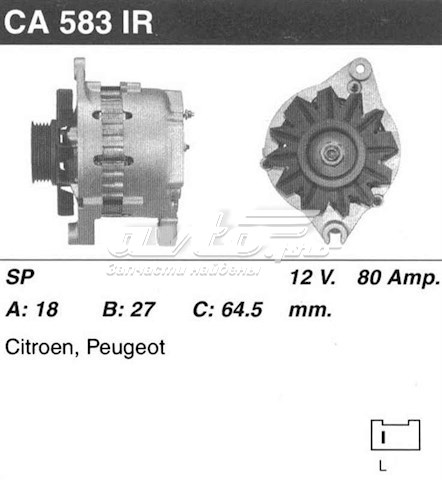 Alternador PEUGEOT 9615736180