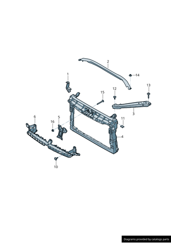 Soporte de radiador completo (panel de montaje para foco) Volkswagen Jetta 7 (BU3)