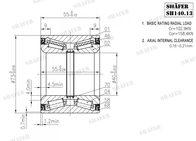 SH14013 Shafer Rodamientos de rueda delantero
