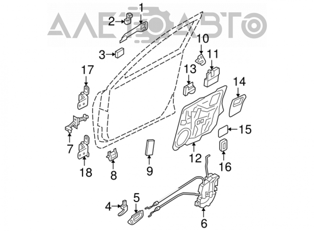 BP4K58270G Mazda asegurador puerta delantera izquierda