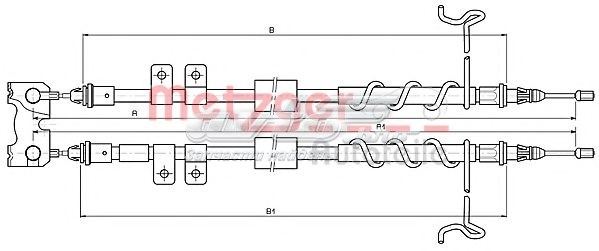 10.5336 Metzger cable de freno de mano trasero derecho/izquierdo