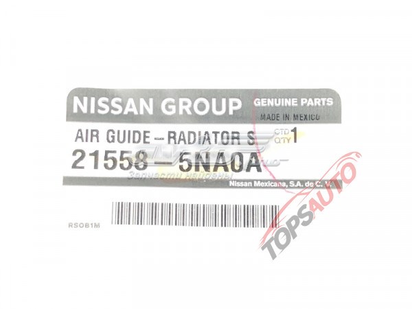 Deflector de aire del radiador derecho 215585NA0A Nissan/Infiniti