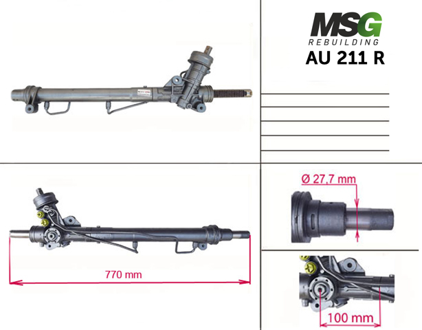 Cremallera de dirección AU211R MSG Rebuilding