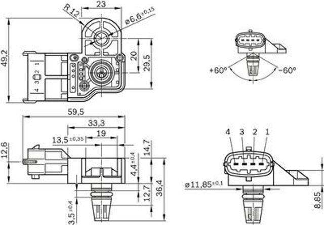 Sensor de presión del colector de admisión 281006076 Bosch