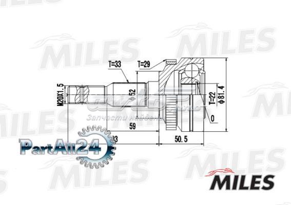 GA20365 Miles junta homocinética exterior delantera